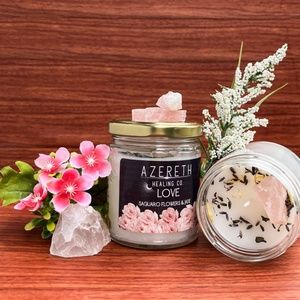 Handmade Rose Quartz Candle | Clean Scented
